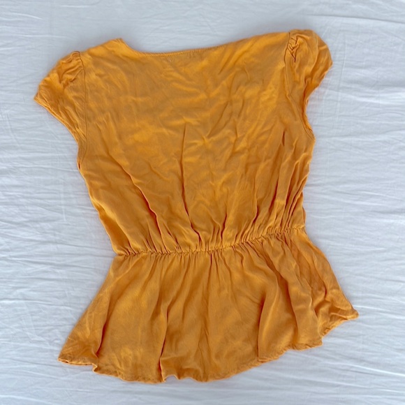❌SOLD❌ Yellow wrap blouse top - Picture 2 of 4